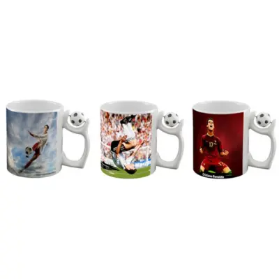 Cana ceramica, maner cu minge fotbal, personalizata